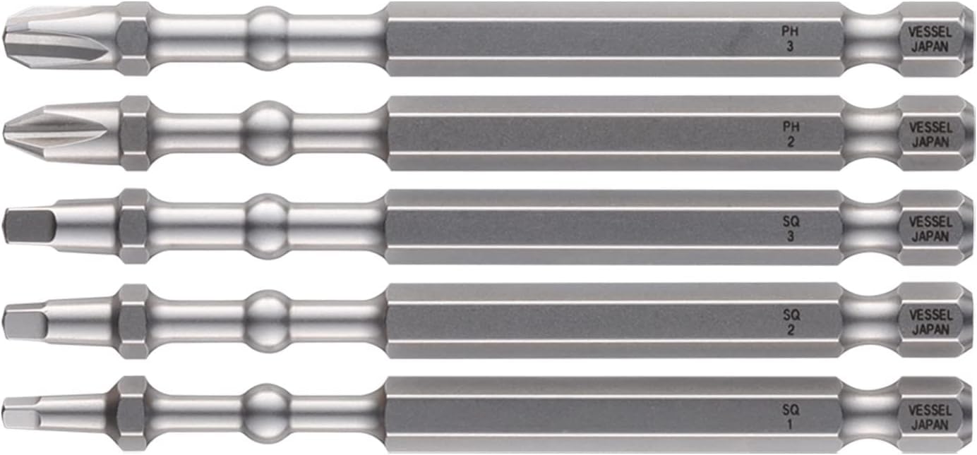 VESSEL IMAPCT BALL™ Torsion Bit with Mag Charge Holder 5PC. Set